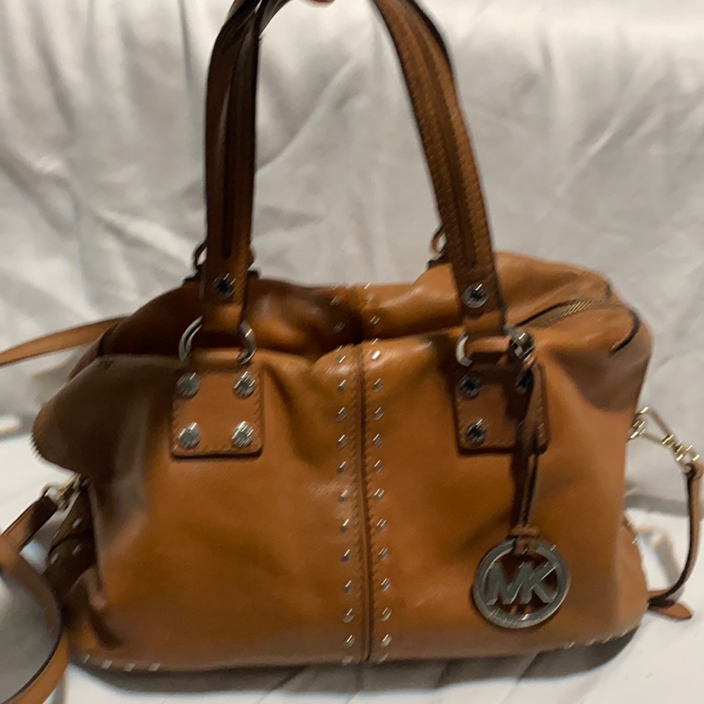 Michael Kors Brown purse with SILVER accents